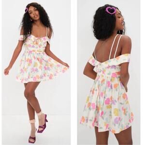 FOR LOVE & LEMONS Johannes Off the Shoulder Floral Mini Dress Size 1X